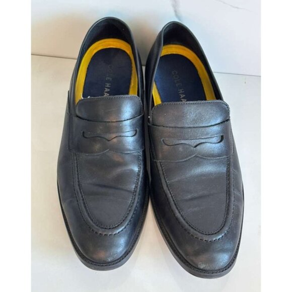 Cole Haan Hawthorne Mens Black Leather Penny Loafers Dress Shoes Size 11M - Picture 1 of 10